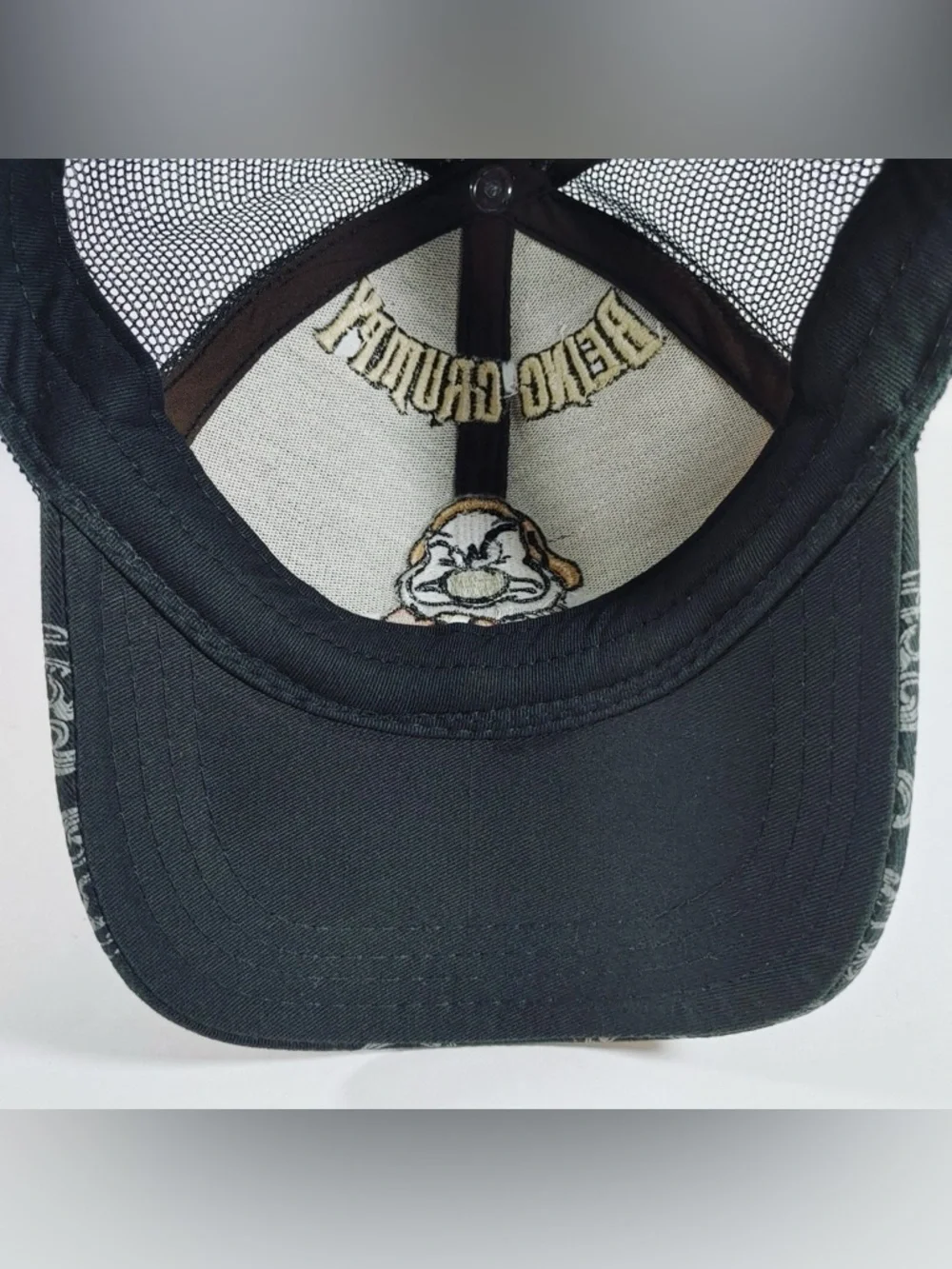 Disney Parks Grumpy Black Gold Baseball Cap Hat Trucker Being Grumpy Rocks